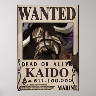 Kaido Wanted Bounty Poster
