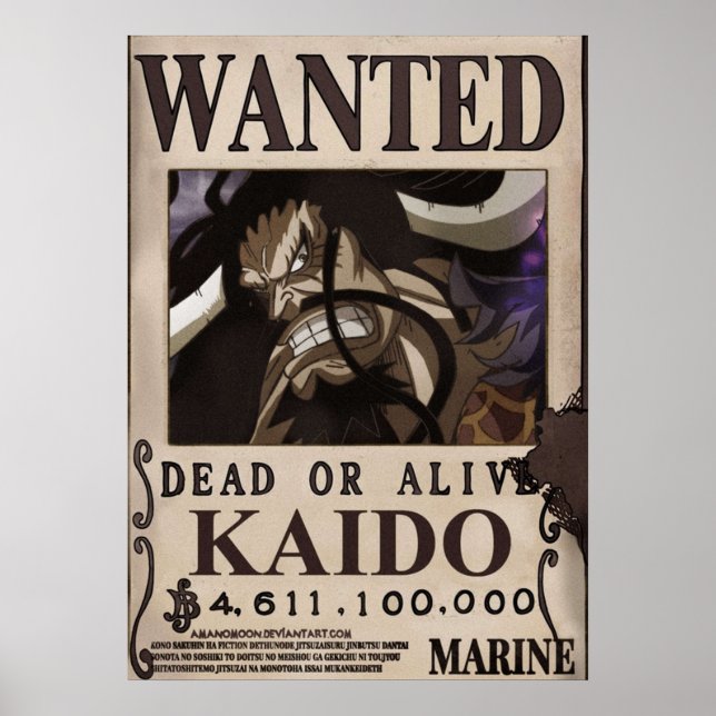 Kaido Wanted Bounty Poster (Framsidan)