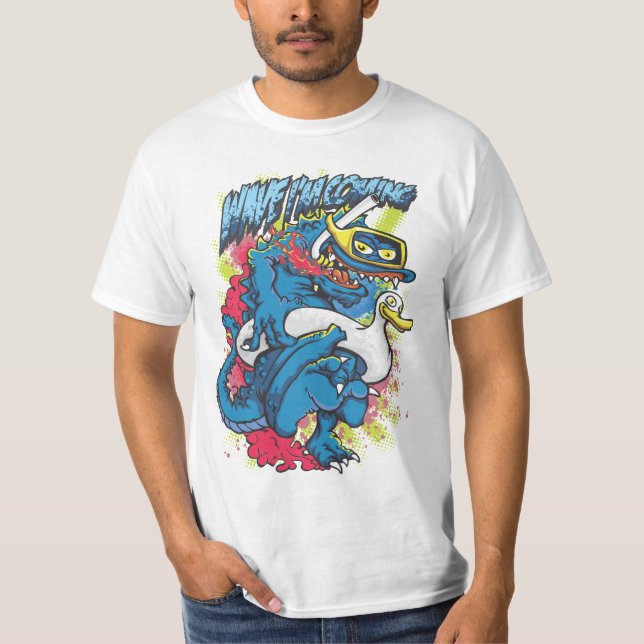 Kaiju Beach Day Stänk Tee (Framsida)