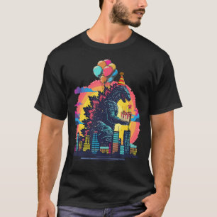Kaiju Birthday Balloon cake Monster Movie Bday De T Shirt