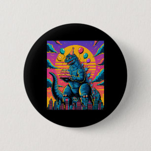 Kaiju Birthday Lloon and cake Monster Movie Bday D Knapp