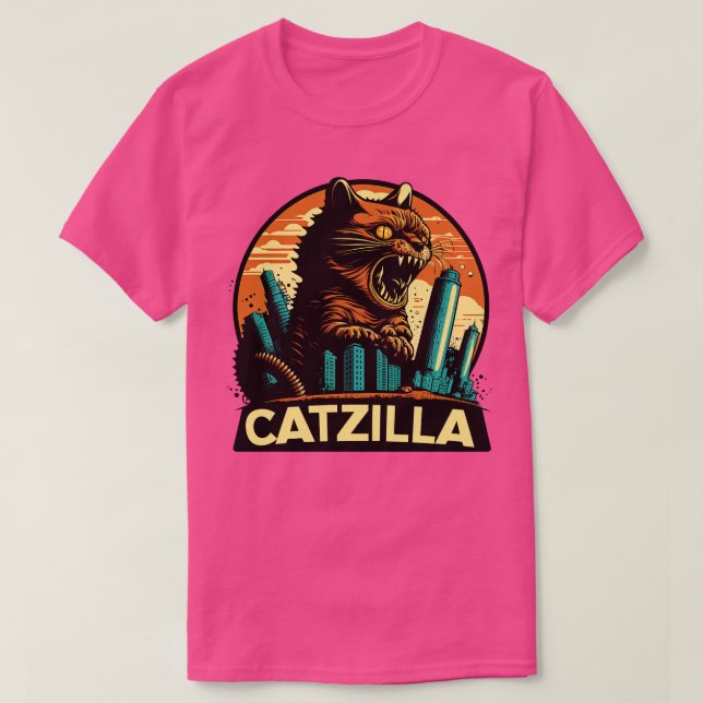 Kaiju Cat Monster Catzilla 8 T Shirt (Design framsida)