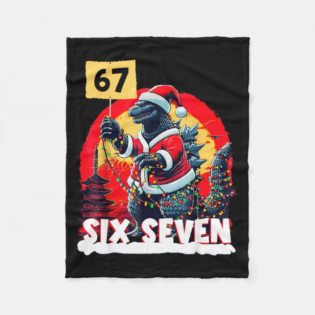 Kaiju Christmas 67 Santazilla Japanese Monster Din Fleecefilt (Framsidan)