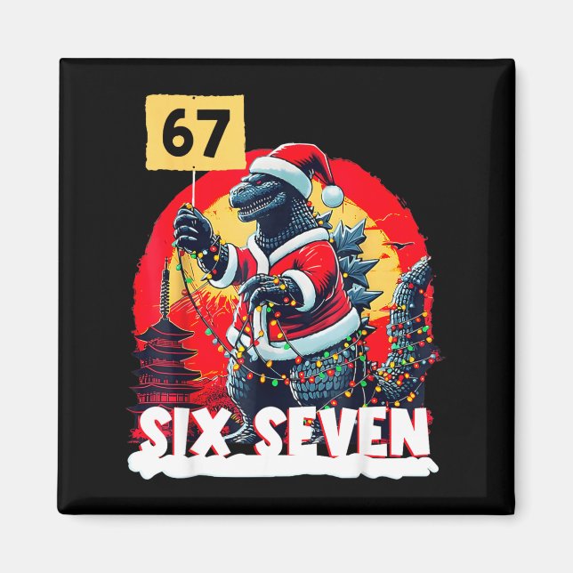Kaiju Christmas 67 Santazilla Japanese Monster Din Magnet (Framsidan)