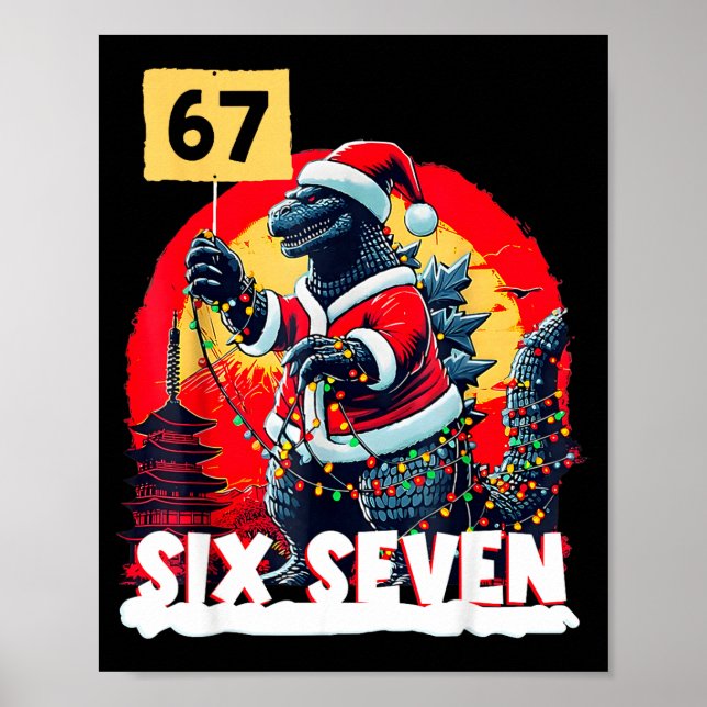 Kaiju Christmas 67 Santazilla Japanese Monster Din Poster (Framsidan)