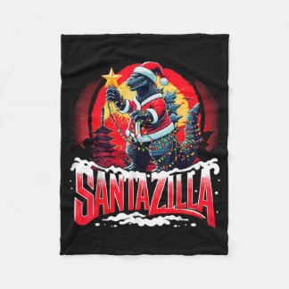 Kaiju Christmas Santazilla Japanese Monster Dinosa Fleecefilt