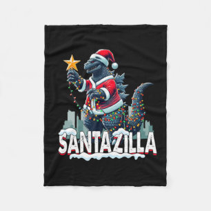 Kaiju jul Santazilla Japanska Monster Dinosa Fleecefilt