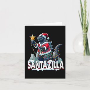 Kaiju jul Santazilla Japanska Monster Dinosa Kort