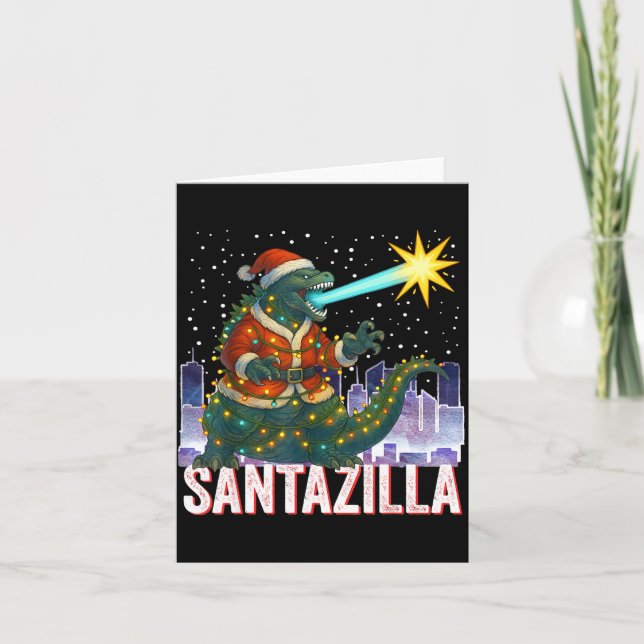 Kaiju jul Santazilla japanska monster dinosaurie Kort (Framsida)