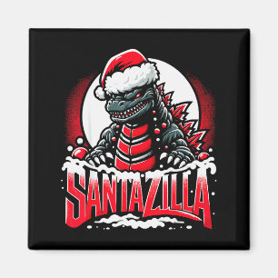 Kaiju jul Santazilla japanska monster dinosaurie Magnet