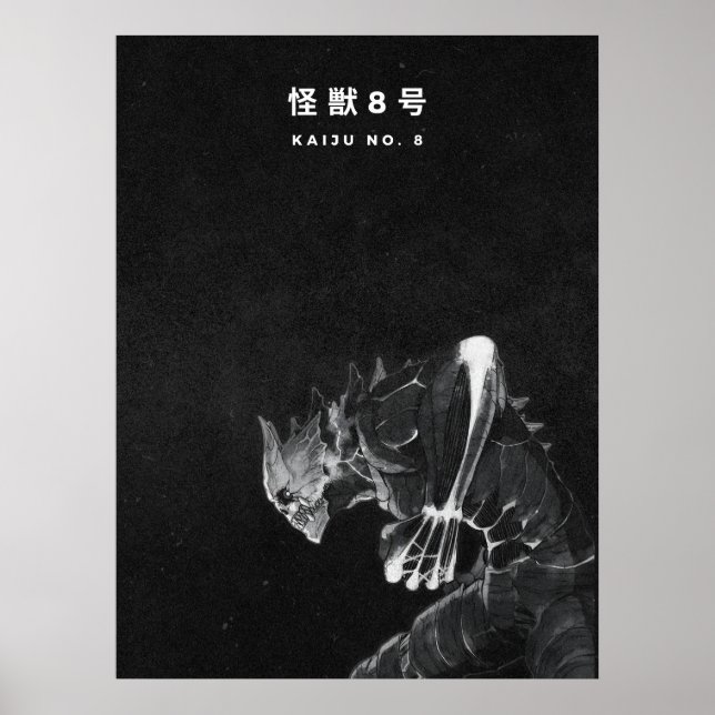 Kaiju No. 8 Black & White Manga Style Poster (Framsidan)