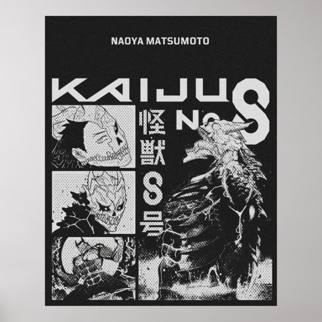 Kaiju No.8 – Manga Style Monster Battle Art Poster (Framsidan)