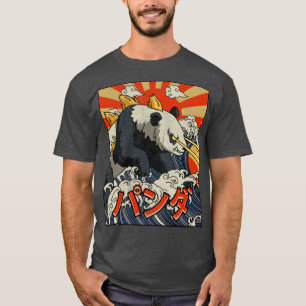 Kaiju Panda Underbar Wave Off Kanagawa Japanska Ka T Shirt