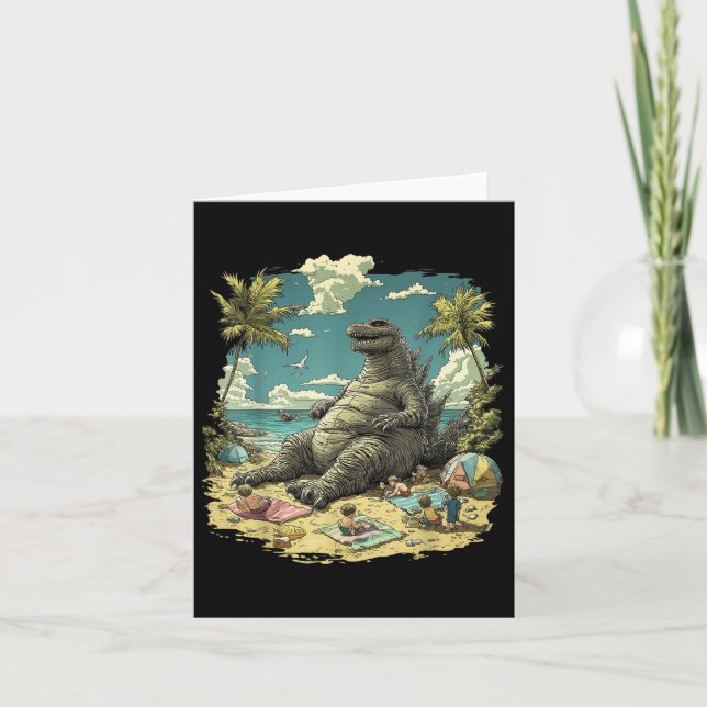 Kaiju Sitta Beach Japansk Anime Kort (Framsida)
