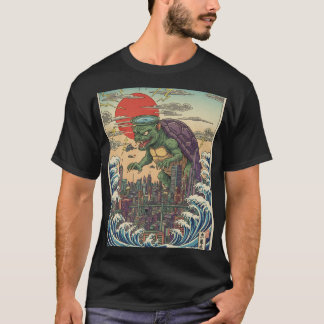 Kaiju Turtle Over Tokyo Sunset T Shirt