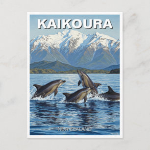 Kaikoura New Zealand Dolphins Travel Vykort