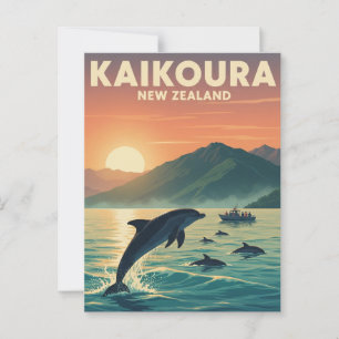 Kaikoura New Zealand Dolphins Travel Vykort
