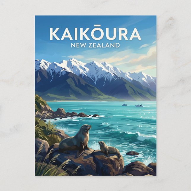 Kaikōura Nya Zeeland Vykort (Framsida)