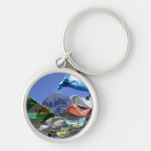 Kailash heligt berg, Tibet - Himalayas Rund Silverfärgad Nyckelring