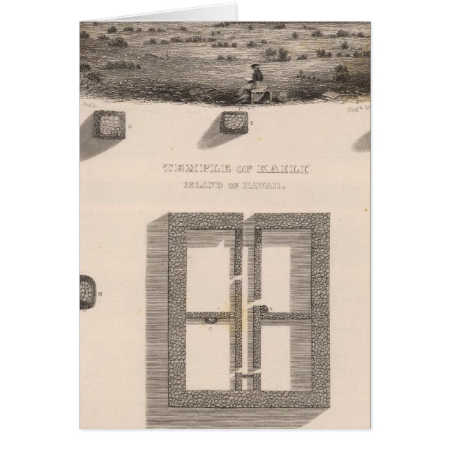 Kaili-Tempel, Hawaii-ön Hälsningskort (Framsidan)