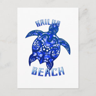 Kailua Beach Hawaii Semester Stammen Sköldpadda Vykort