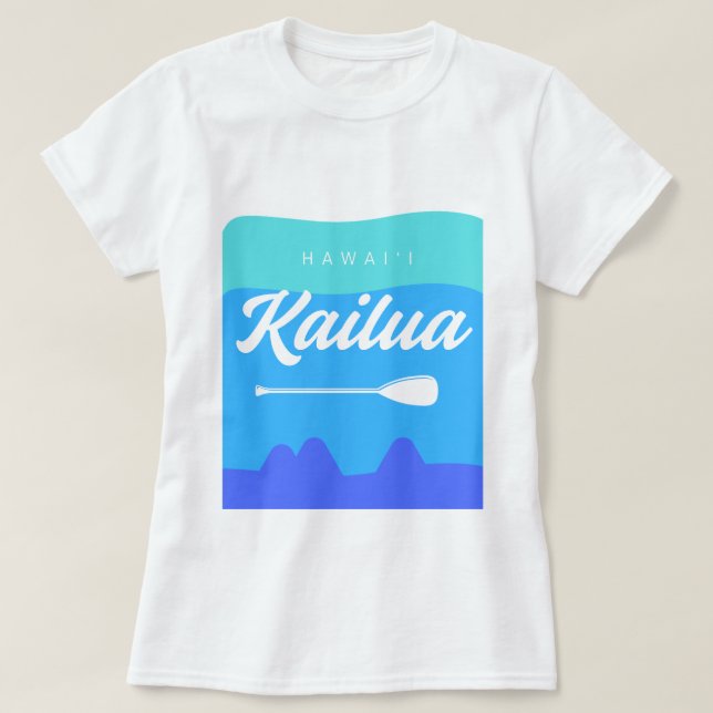 Kailua Hawaii Surfboard Design with Mokes Island T Shirt (Design framsida)