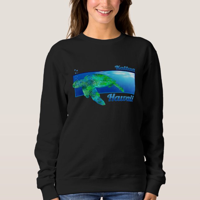 Kailua Hawaii Swimming Honu T Shirt (Framsida)