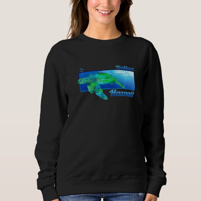 Kailua Hawaii Swimming Honu T Shirt (Framsida)
