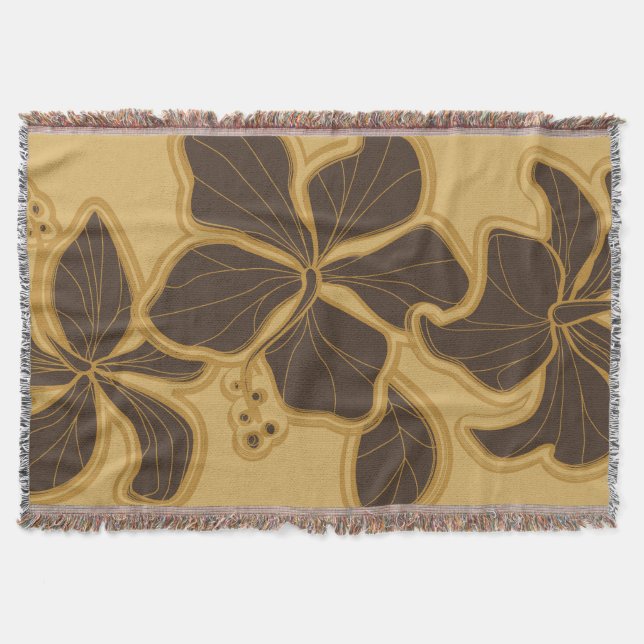 Kailua Hibiscus Hawaiian Blommigt Throw Blanket Mysfilt (Framsidan)