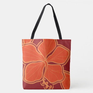 Kailua Hibiscus Hawaiian Reversible Beach Bag Bag Tygkasse