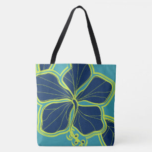 Kailua Hibiscus Hawaiian Reversible Beach Bag Bag Tygkasse