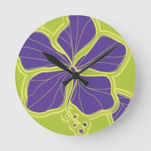 Kailua Hibiscus Hawaiian Wall Clocks Rund Klocka