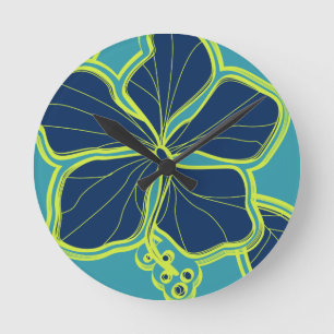 Kailua Hibiscus Hawaiian Wall Clocks Rund Klocka
