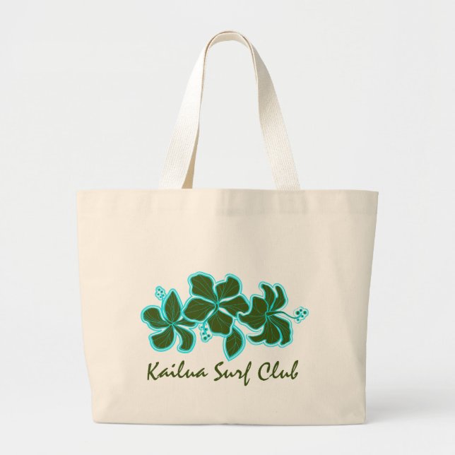Kailua Hibiscus Surfa Klubb Beach Bag Jumbo Tygkasse (Framsidan)
