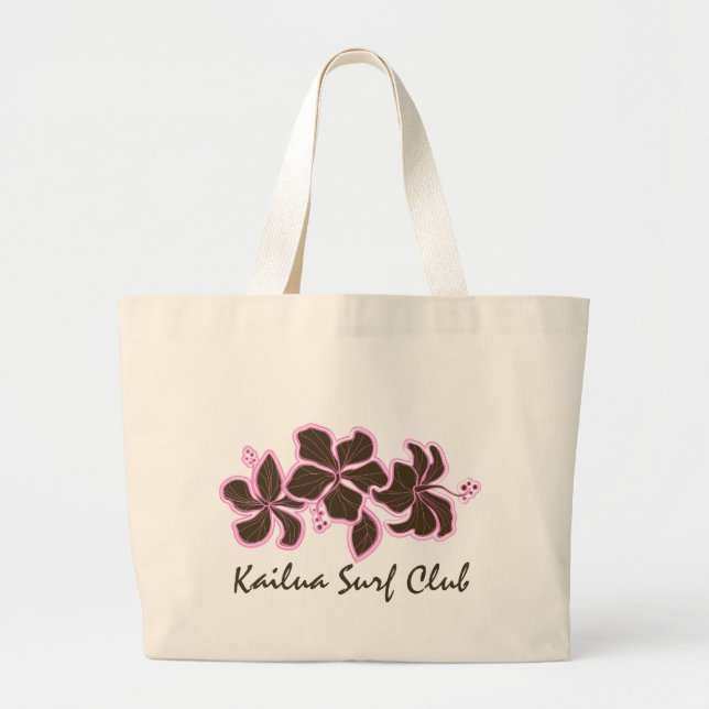 Kailua Hibiscus Surfa Klubb Beach Bag Jumbo Tygkasse (Framsidan)