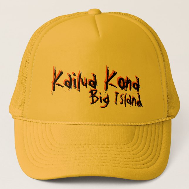 Kailua Kona Big Island hawaii gult hat Truckerkeps (Framsida)