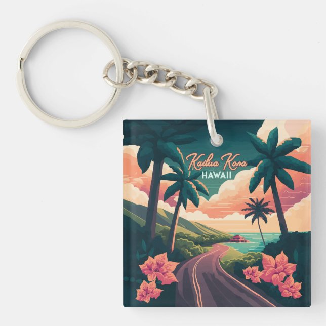 Kailua Kona Hawaii Big Island Sunset Retro (Framsidan)