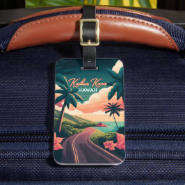Kailua Kona Hawaii Big Island Sunset Retro Bagagebricka