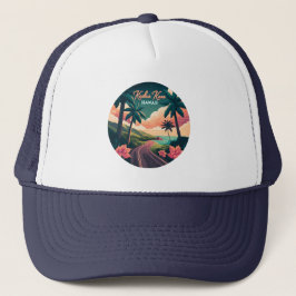 Kailua Kona Hawaii Big Island Sunset Retro Keps