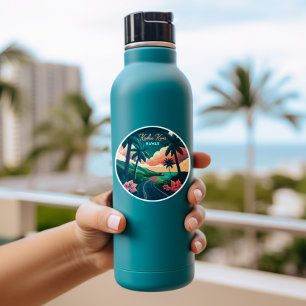 Kailua Kona Hawaii Big Island Sunset Retro Klistermärken