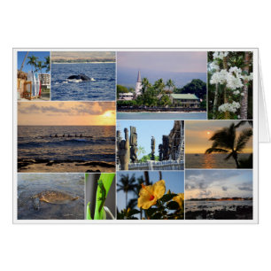 Kailua Kona Hawaii Collage Card Hälsningskort