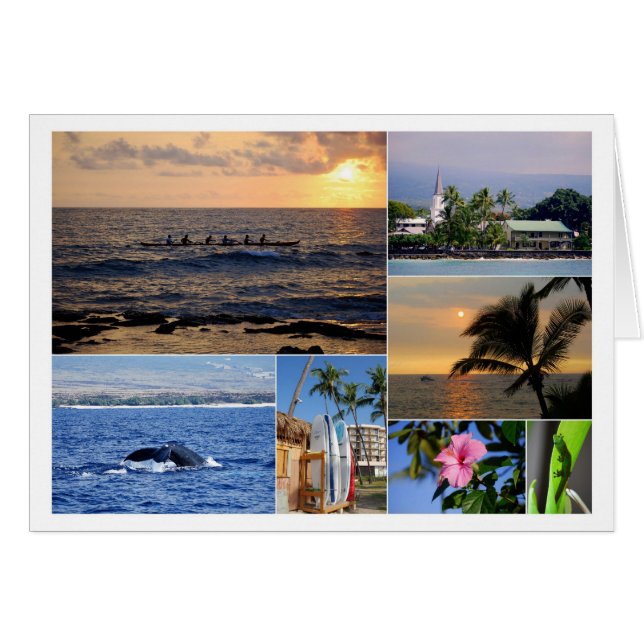 Kailua Kona Hawaii Collagekort Hälsningskort (Framsidan Horizontal)