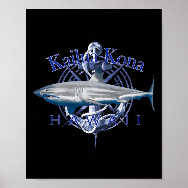 Kailua Kona Hawaii nautisk segling båtliv  Poster (Framsidan)