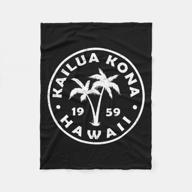 Kailua-kona Hawaii Palm Tree Mens Womens Girls Boy Fleecefilt (Framsidan)