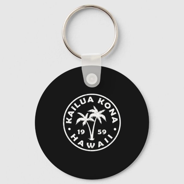 Kailua-kona Hawaii Palm Tree Mens Womens Girls Boy Nyckelring (Framsida)