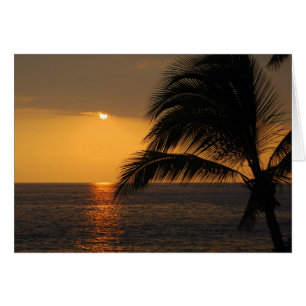 Kailua Kona Hawaii, solnedgångkort Hälsningskort