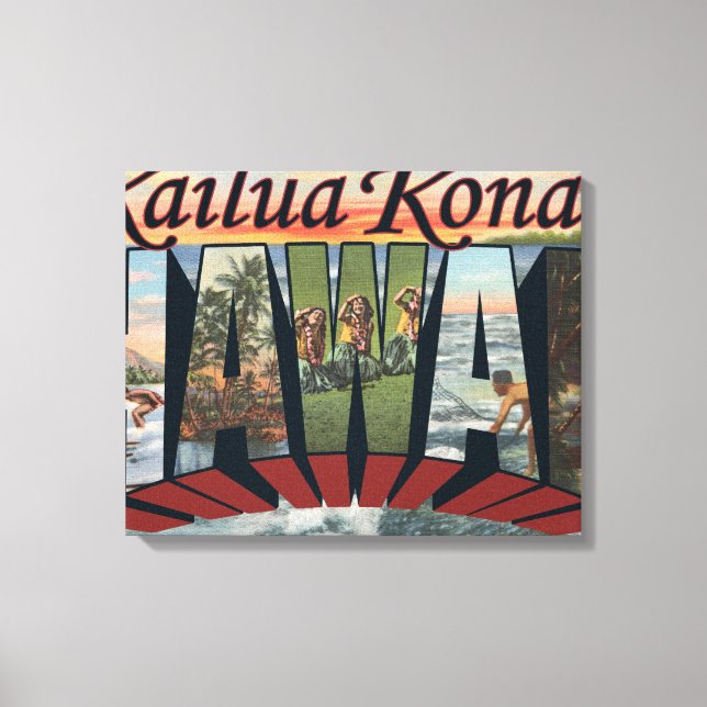Kailua Kona, Hawaii - Stora Brev Scenes Canvastryck (Framsida)