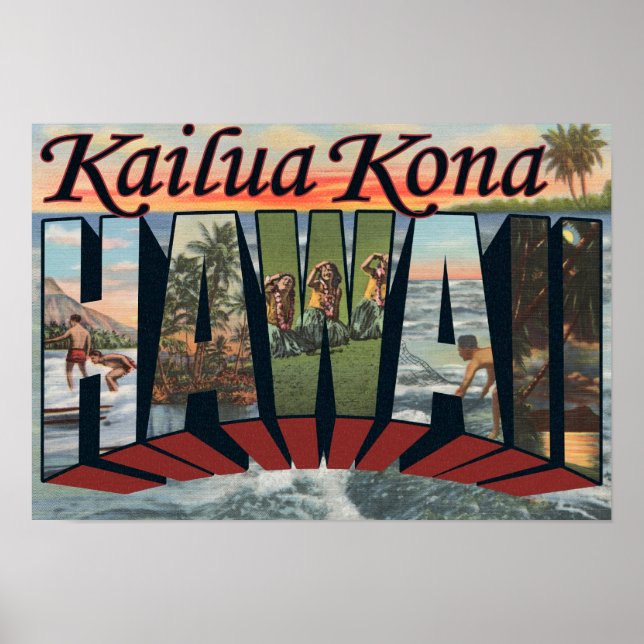 Kailua Kona, Hawaii - Stora Brev Scenes Poster (Framsidan)