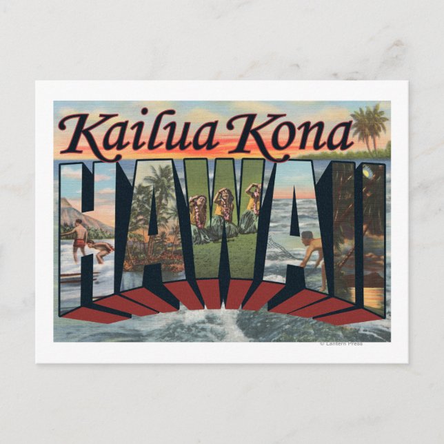 Kailua Kona, Hawaii - Stora Brev Scenes Vykort (Framsida)