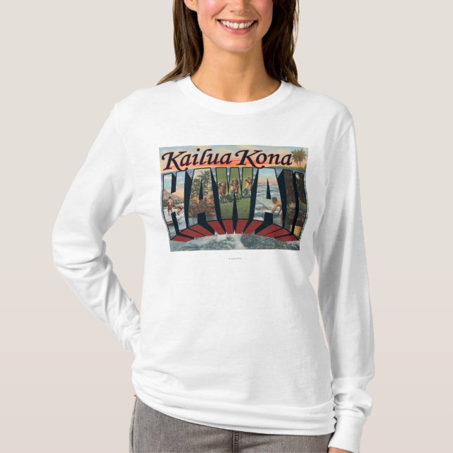 Kailua Kona Hawaii - stora brevplatser Tee Shirt (Framsida)